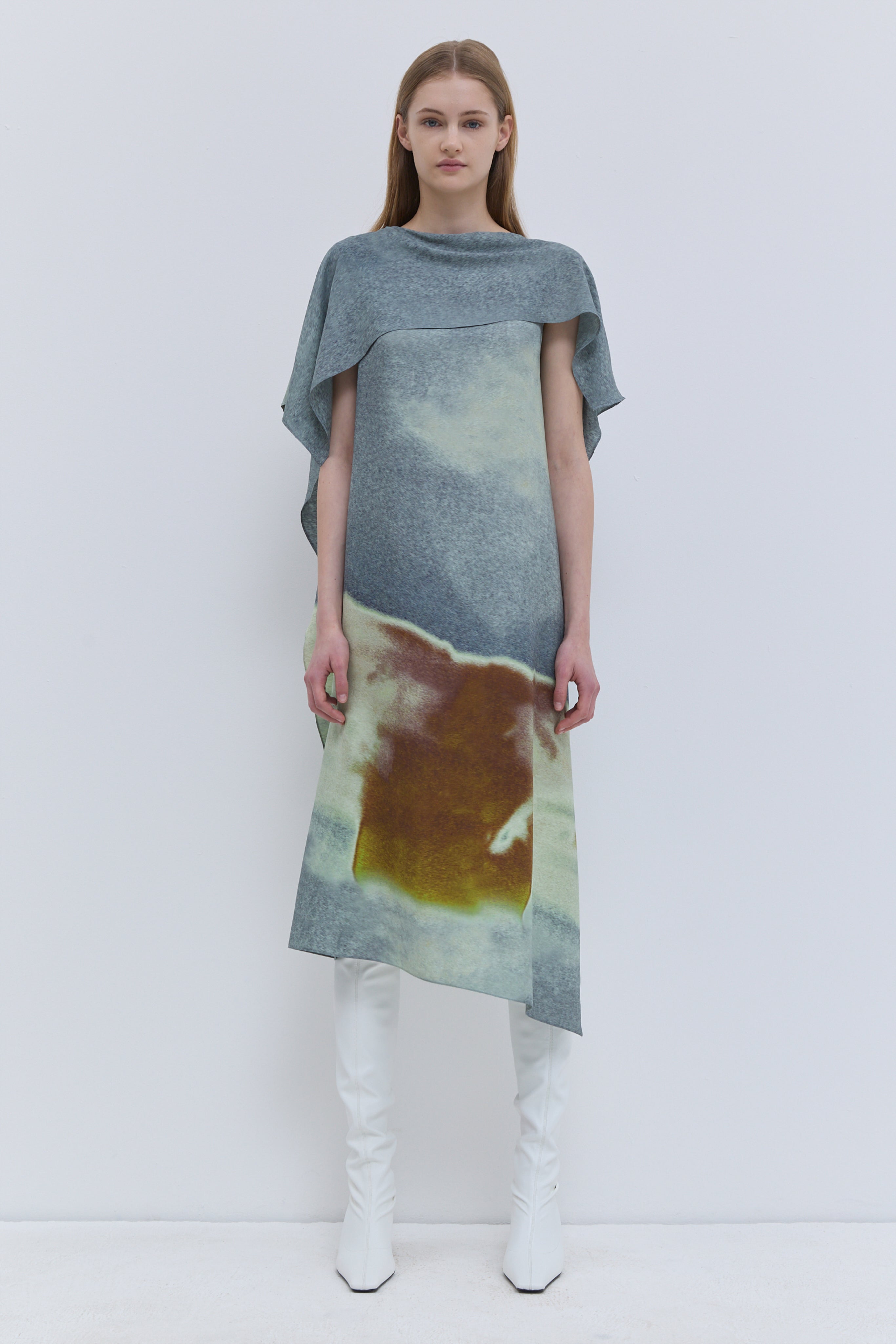 Durango sleeveless panel dress in Winter Sky print.