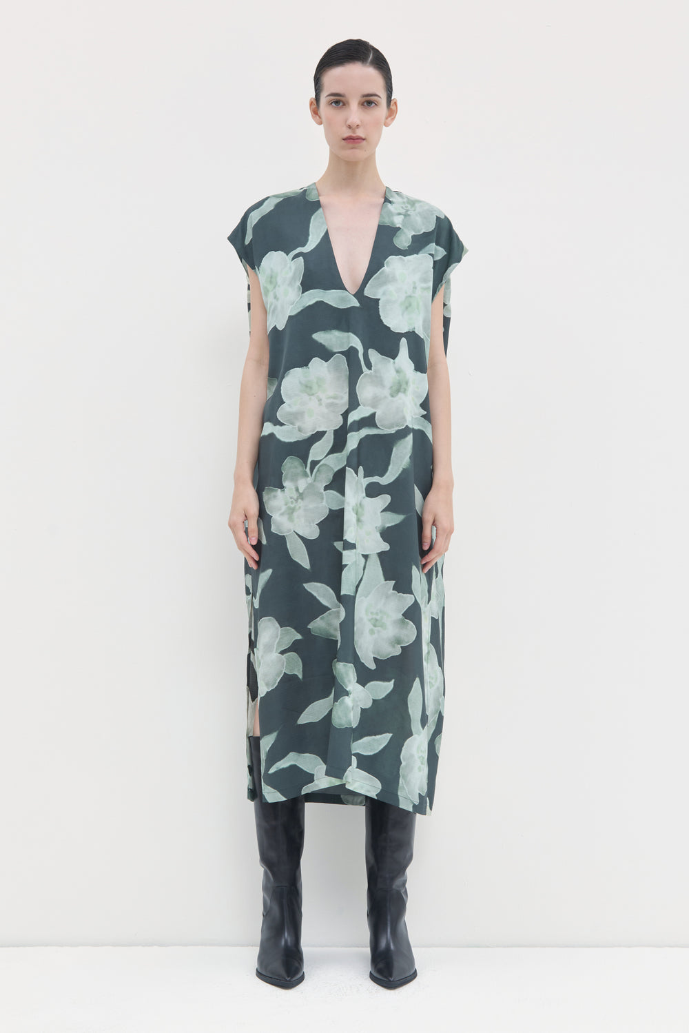 Deralos Printed Silk Dress