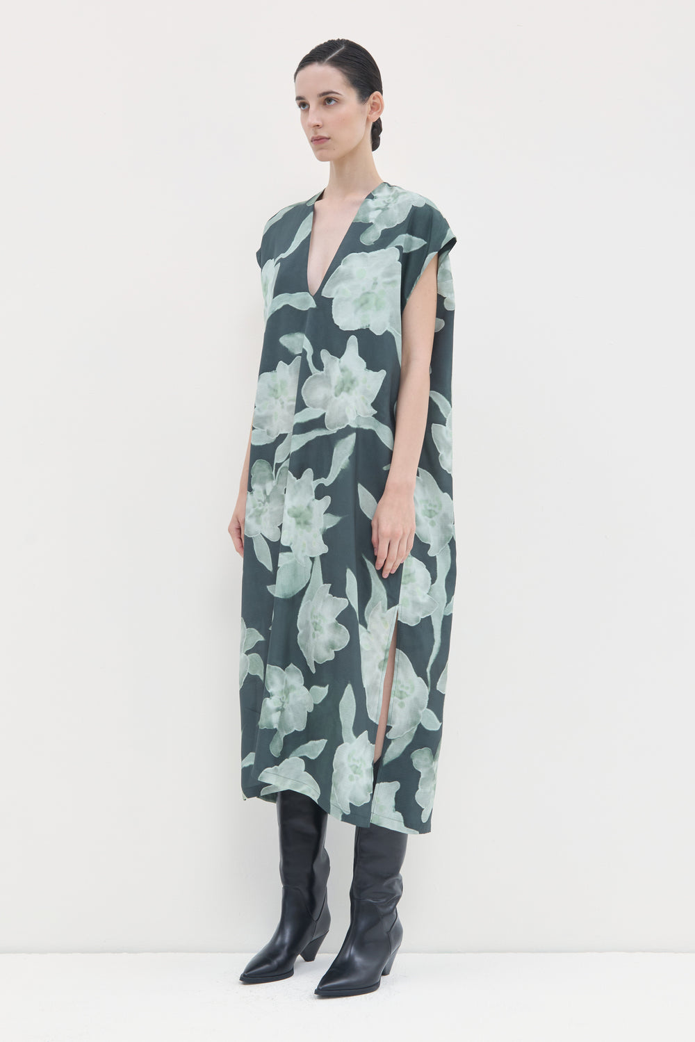 Deralos Printed Silk Dress
