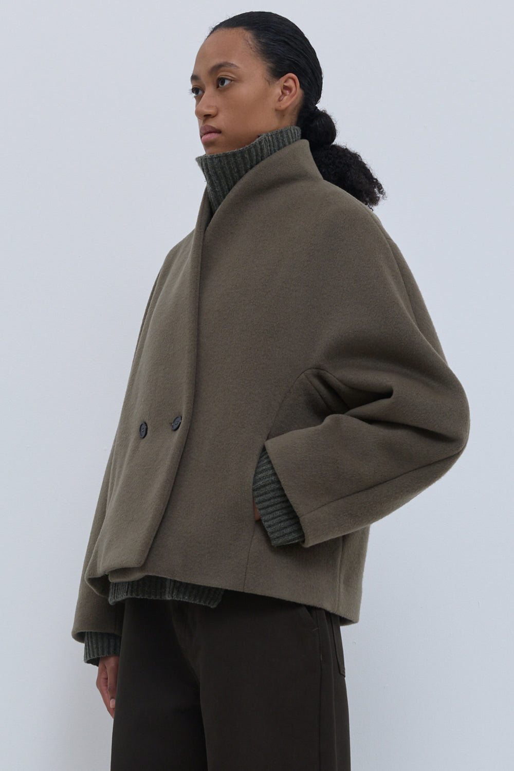 Laurel virgin wool jacket with shawl collar