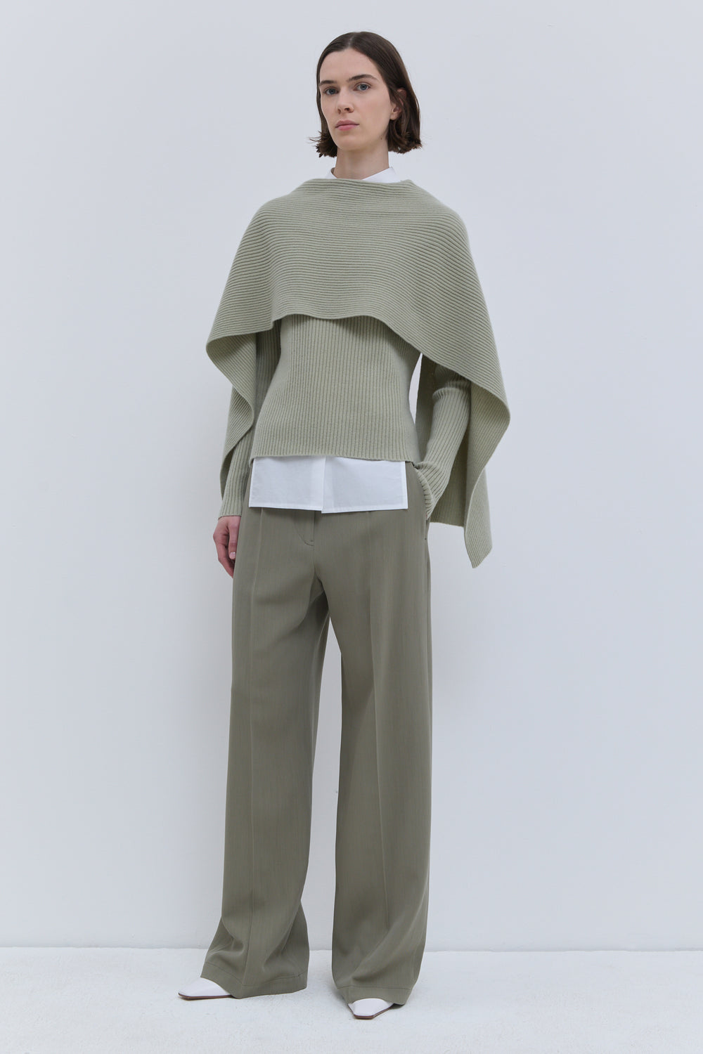 Christian Wijnants Kovira ribbed sweater in light sage