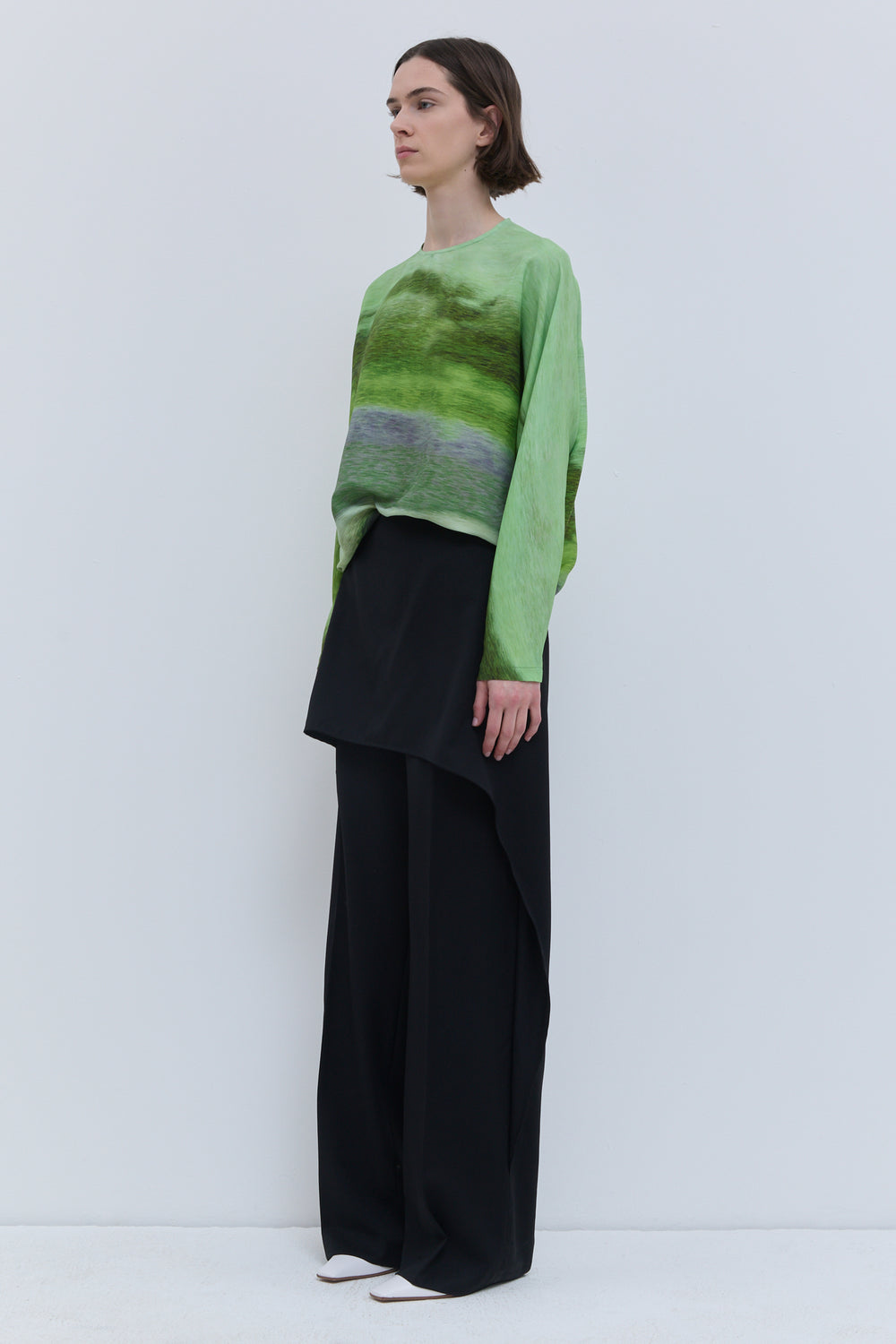 Tavax silk top with batwing sleeves in Tropical Storm