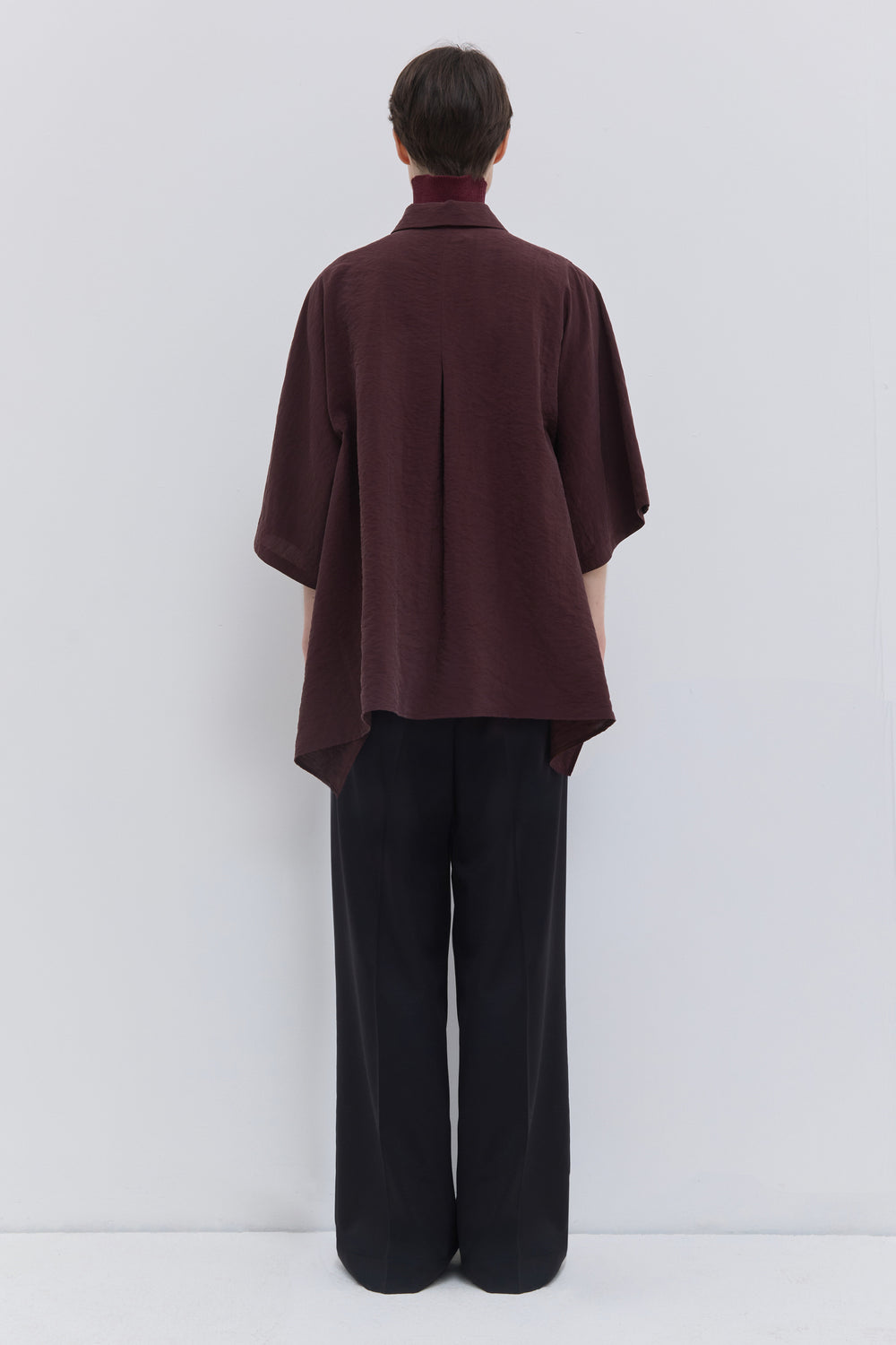 Luxury button-down shirt with cape sleeves
